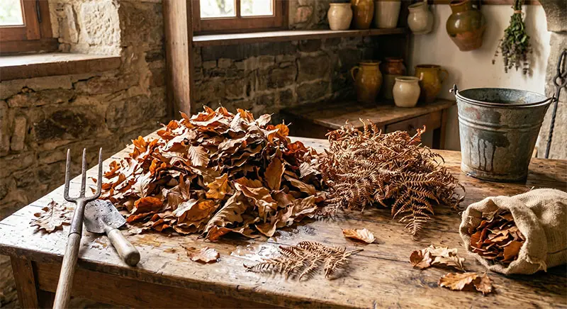 Compost de helecho y hojarasca